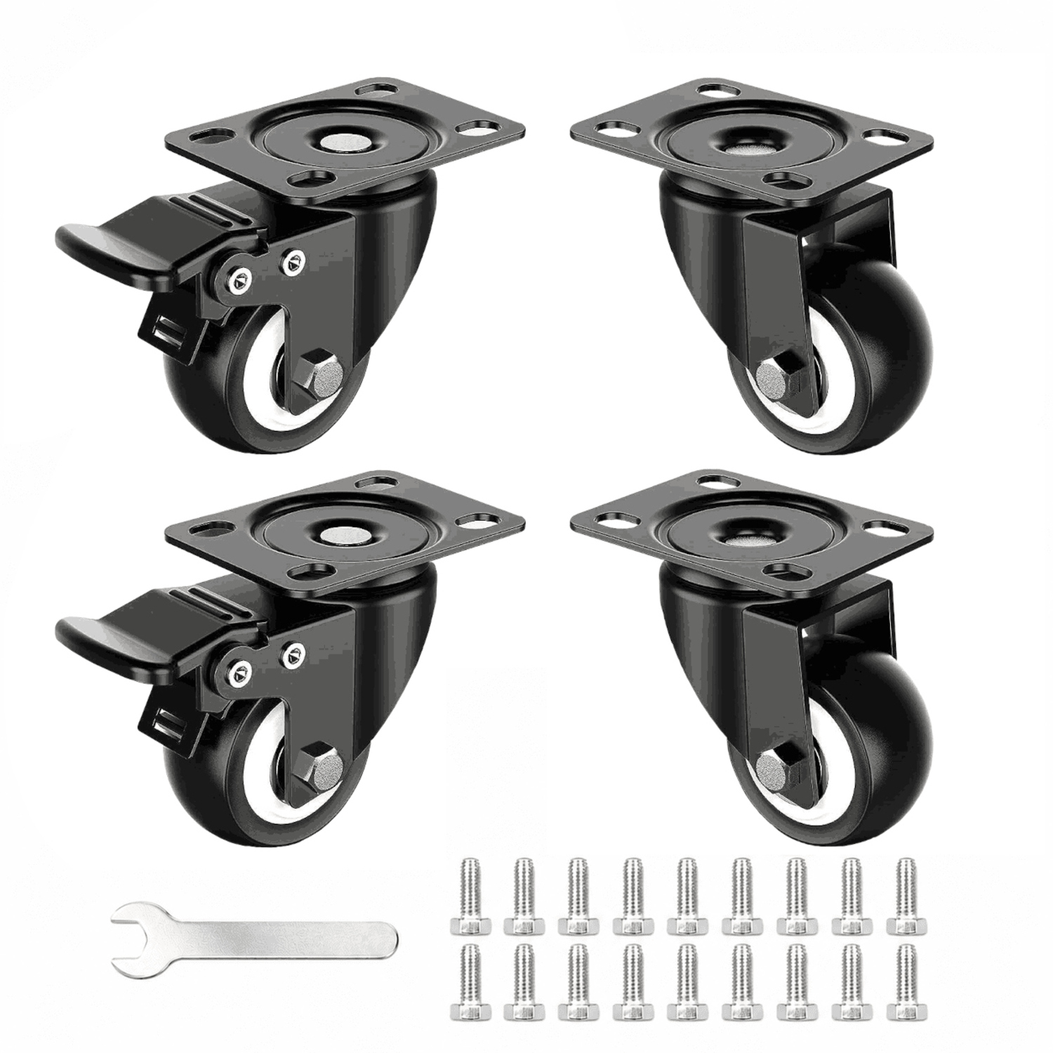TroniTechnik Lenkrollen Schwerlastrollen mit Bremsen 50mm (4er SET) 320 kg Tragkraft 1 TroniTechnik Lenkrollen Schwerlastrollen mit Bremsen 50mm (4er SET) 320 kg Tragkraft