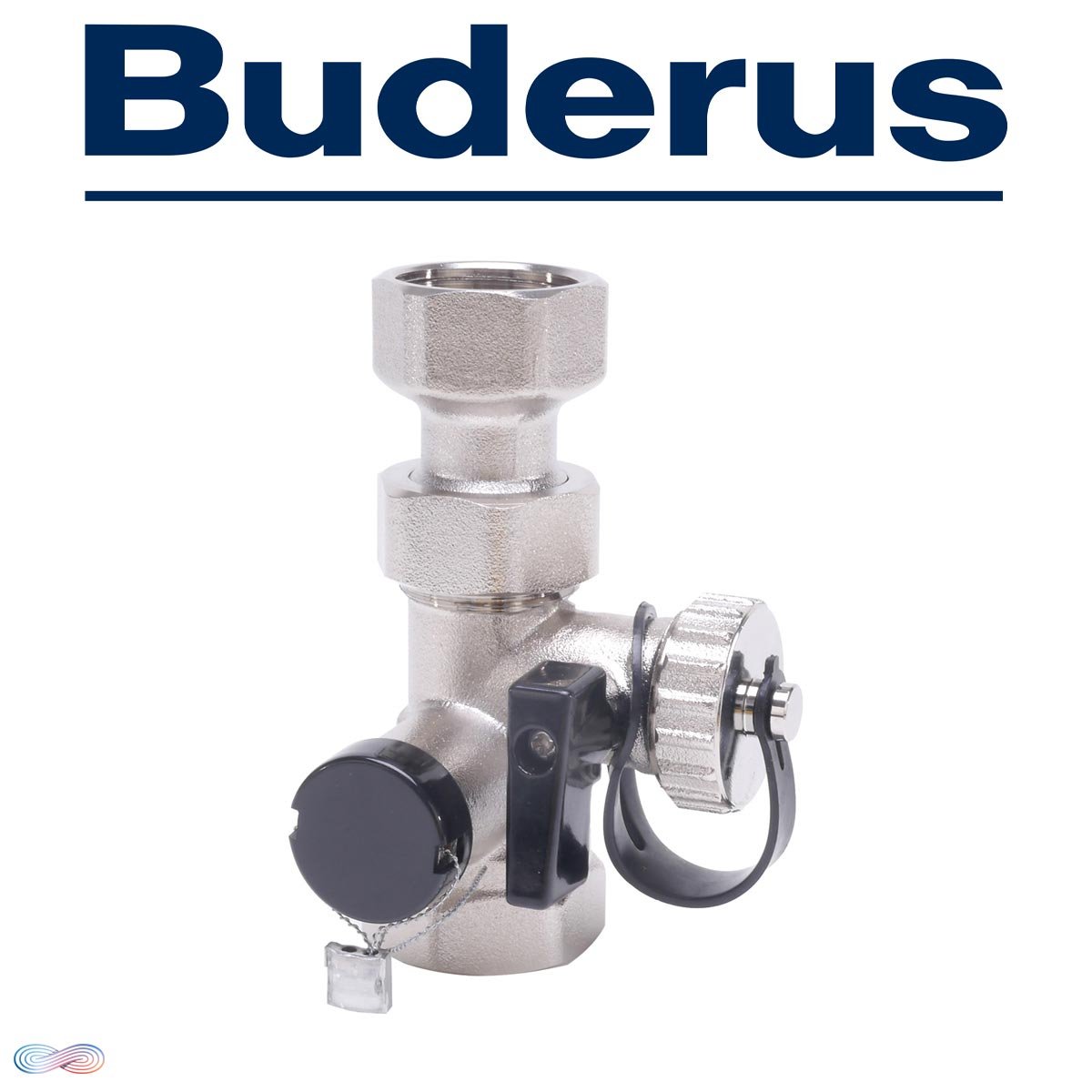 Buderus Logafix V2 Kappenventil MS 3/4"""" x 3/4"""" PN 10 vernickelt"" 1 Buderus Logafix V2 Kappenventil MS 3/4"""" x 3/4"""" PN 10 vernickelt""