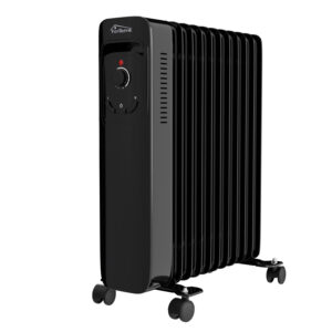 Ölradiator, Elektroheizung TT-OR 211 in schwarz mit 11 Rippen und 2500 Watt, drei Heizstufen (1000W, 1500W, 2500W)