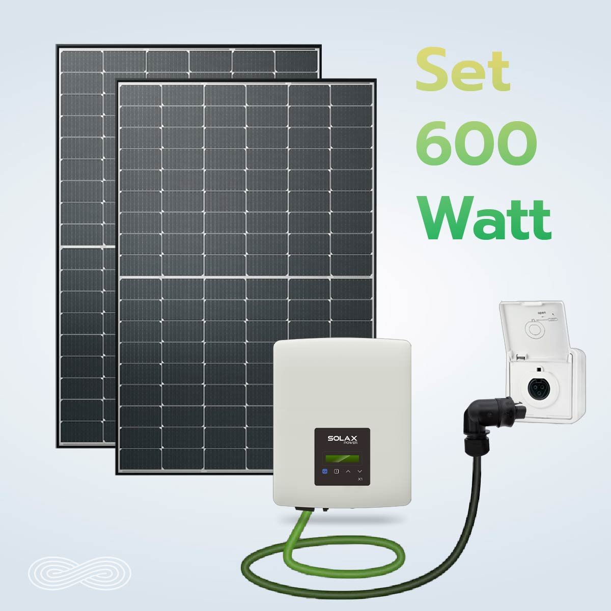 Balkonkraftwerk 600W Komplettset | 2x 375 Wp Modul | Plug & Play... 1 Balkonkraftwerk 600W Komplettset | 2x 375 Wp Modul | Plug & Play...