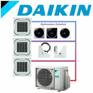 SET DAIKIN 3x Roundflow FCAG 3,5kW Deckenkassetten weiß/grau inkl....