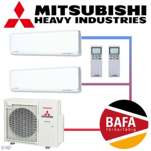 Mitsubishi Heavy Klimaanlage 2x 2,5 kW SRK25ZSX-WF & 5 kW...