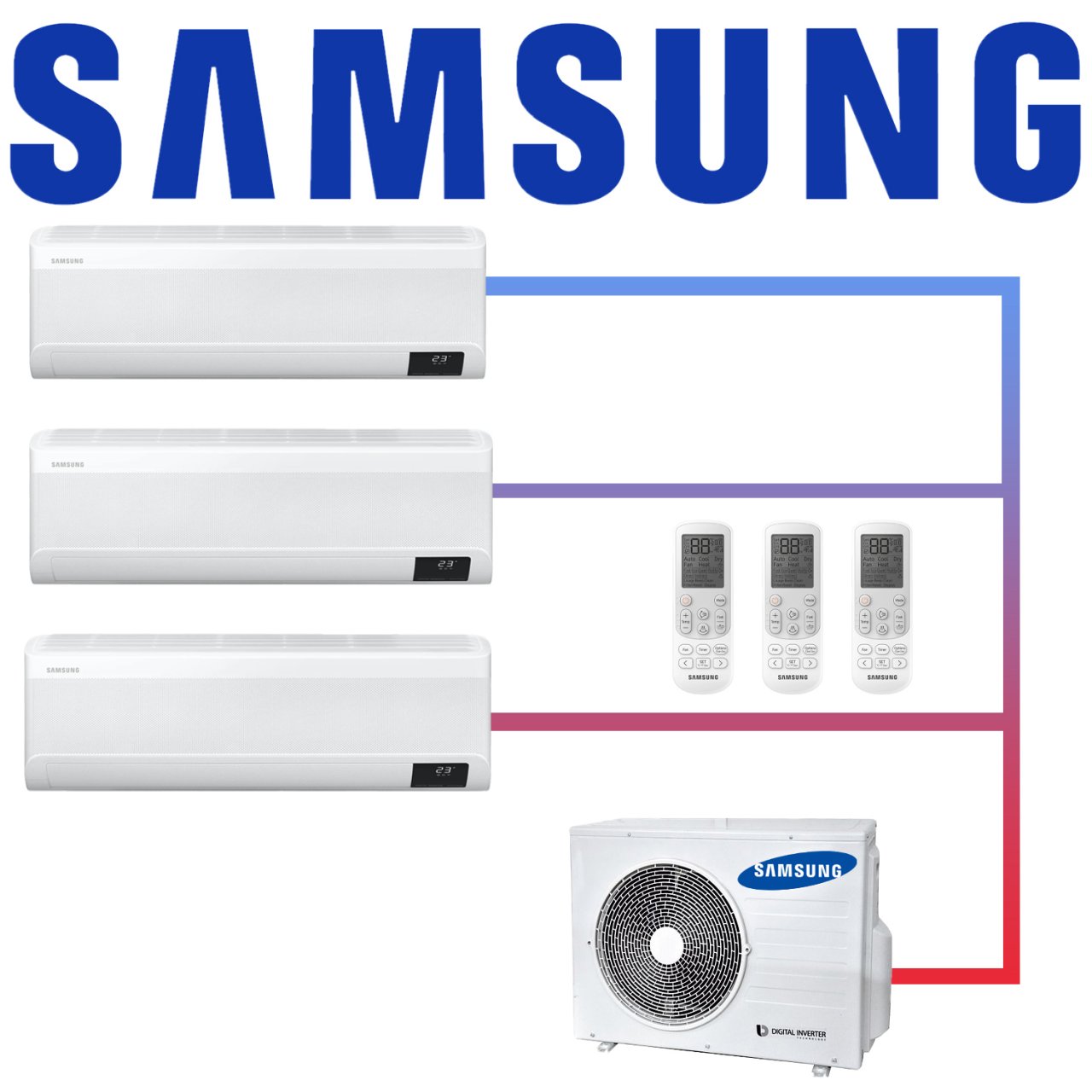 Samsung Multisplit 3x Wind-Free Exklusiv AR 07 Wandgerät 2,0 kW... 1 Samsung Multisplit 3x Wind-Free Exklusiv AR 07 Wandgerät 2,0 kW...