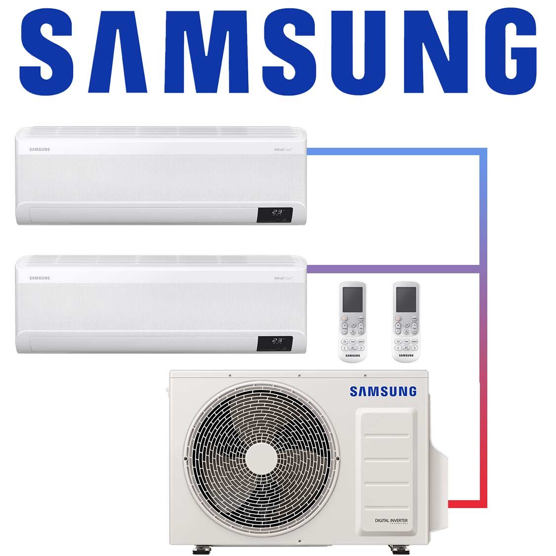 Samsung 2x Wind-Free Elite AR 09 Wandgerät 2,5 kW mit Free Joint... 1 Samsung 2x Wind-Free Elite AR 09 Wandgerät 2,5 kW mit Free Joint...