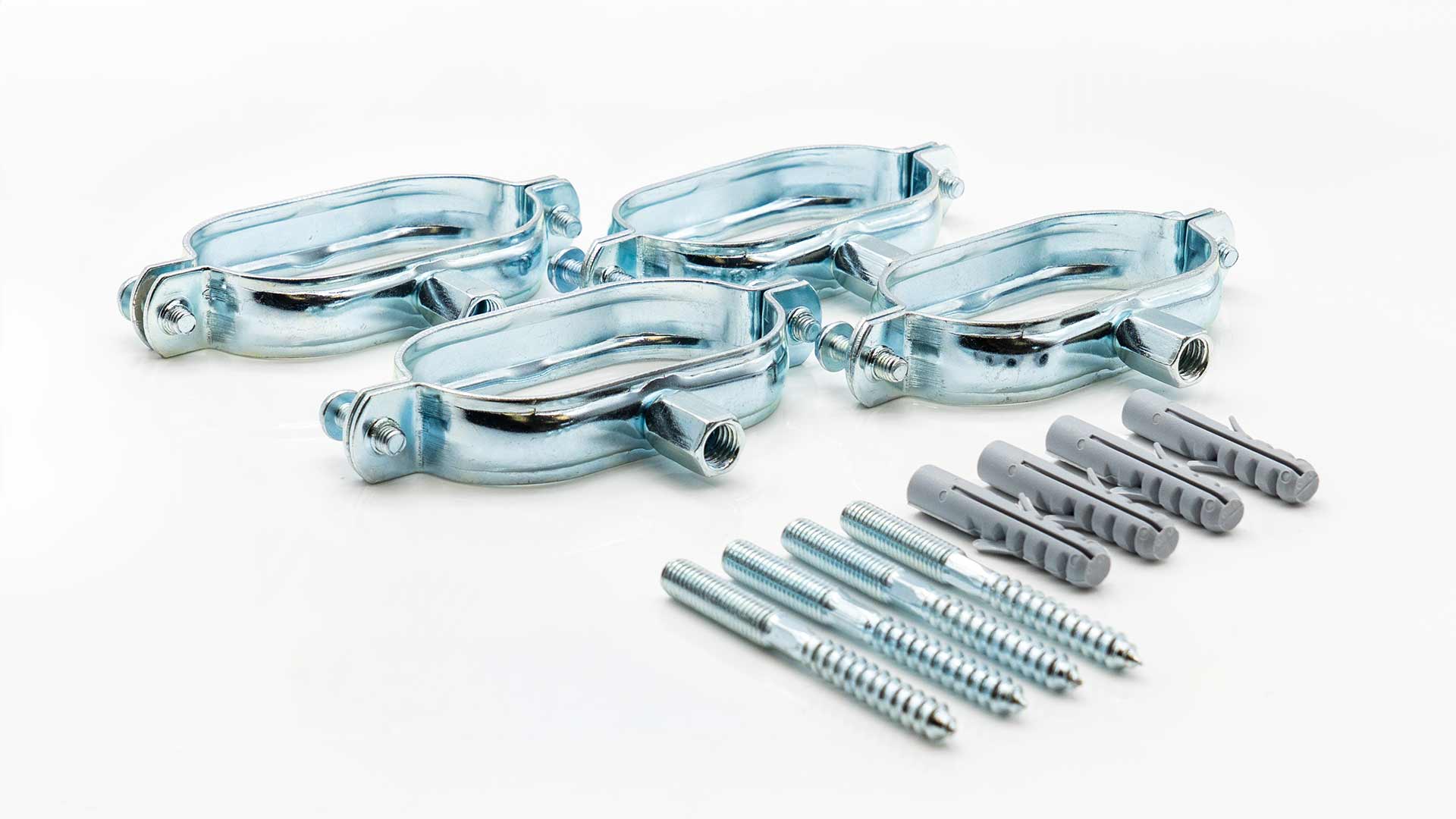 Montagematerial für Edelstahlwellrohr Doppelrohre | Aeroline inox 1 Montagematerial für Edelstahlwellrohr Doppelrohre | Aeroline inox